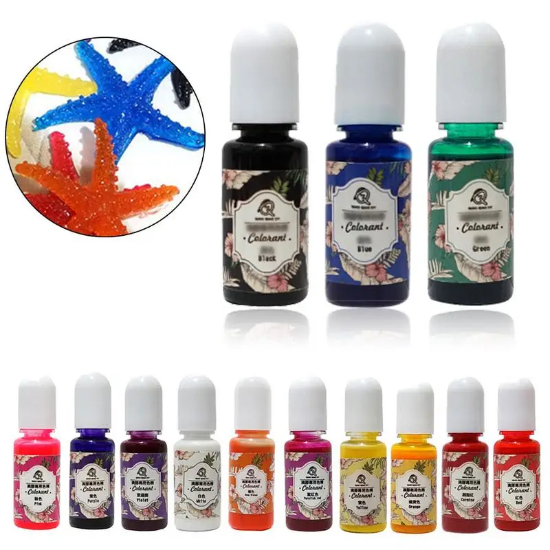 

13 Colors In Bottles Approx 10g Practical Epoxy UV Resin Coloring Dye Colorant Pigment DIY Handmade DIY Craft Supplies No Smell