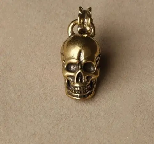 

Chinese Pure brass skull small pendant #1