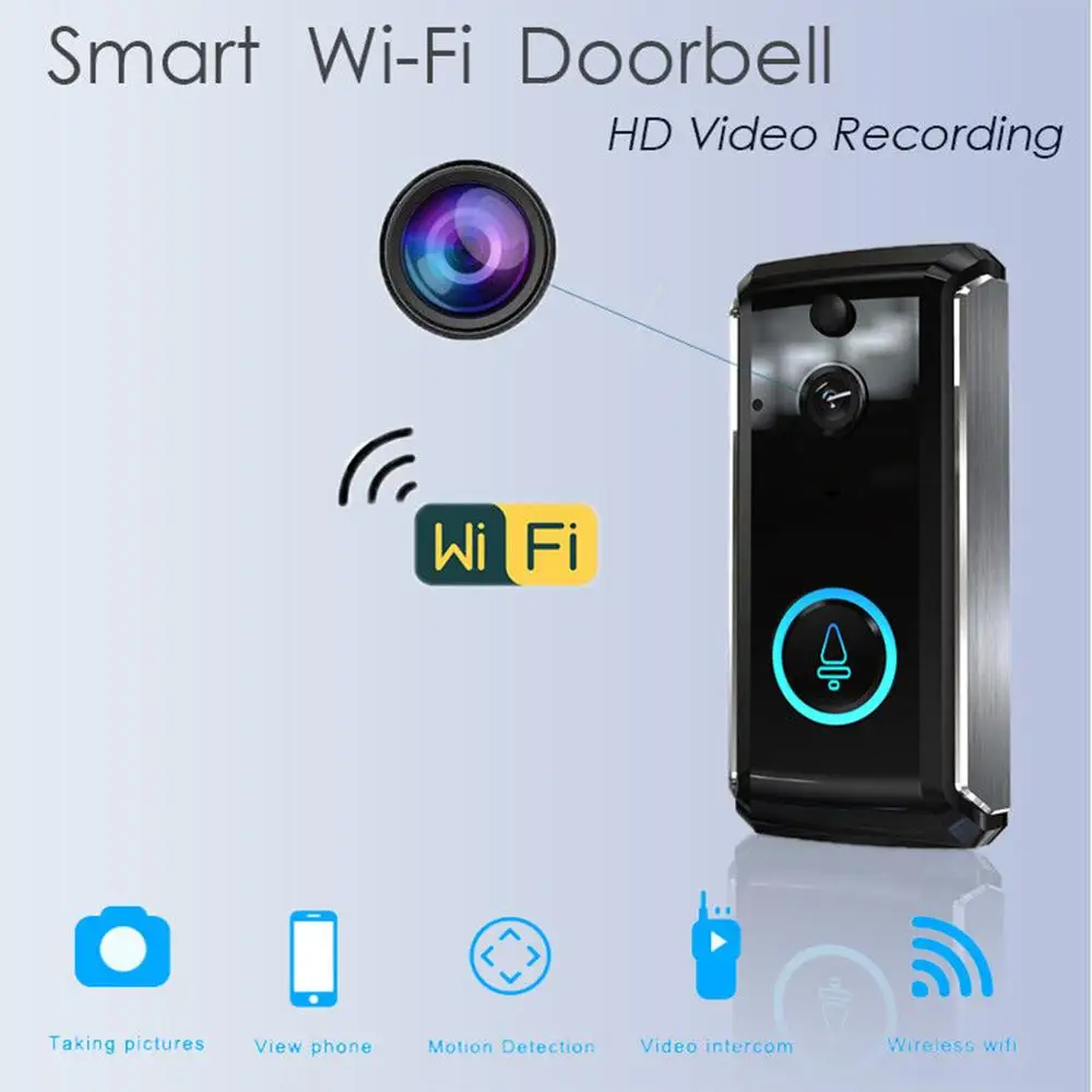 

Smart Doorbell Camera WiFi Wireless Doorbell Camera HD Video Recorder 720P IP WiFi Intercom Video Doorbell Night Vision Camera