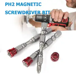 PH2 Магнитная отвертки противоскользящие S2 Сталь электрическая отвертка 1/4 "Шестигранным хвостовиком одной головы Мощность инструменты