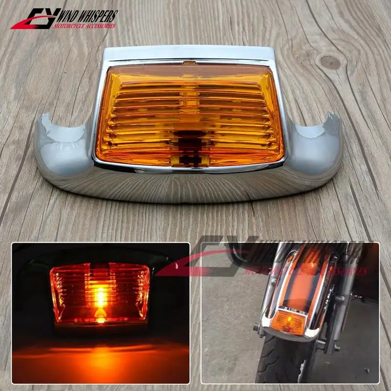 Front Fender Lights Tip LED Light Classic Mudguard Trim Driving Light