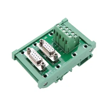 

DB9-M6 Terminal Block Board Connector Double Female DIN Rail Mount Interface Module HOT Wholesale