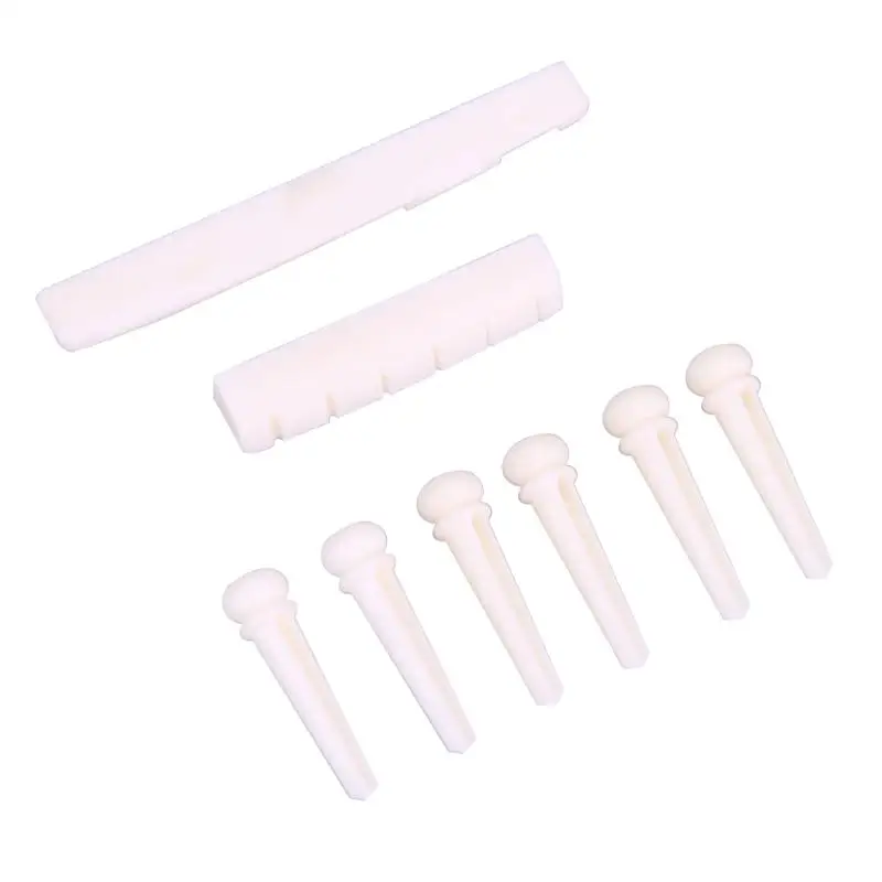 

1 Set Universal Bone Bridge Pins Nail Nut Saddle Part For Acoustic Guitar