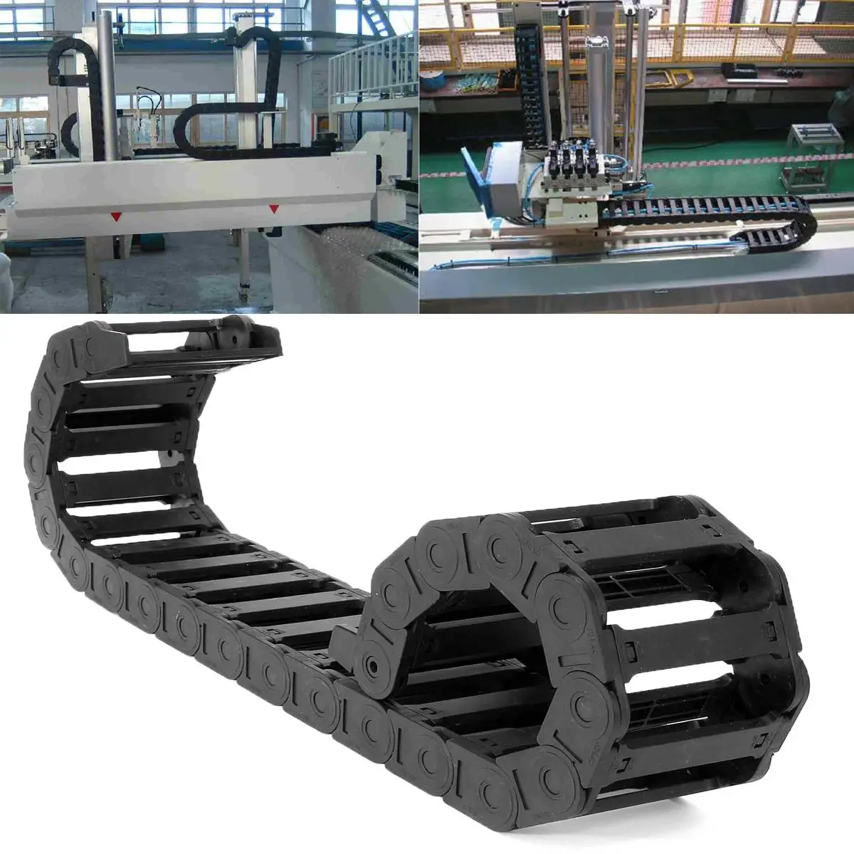 

New 1000mm Cable Drag Chain Wire Carrier 25x77mm Reinforced Nylon PA66 Chains for CNC Router Machine Tools
