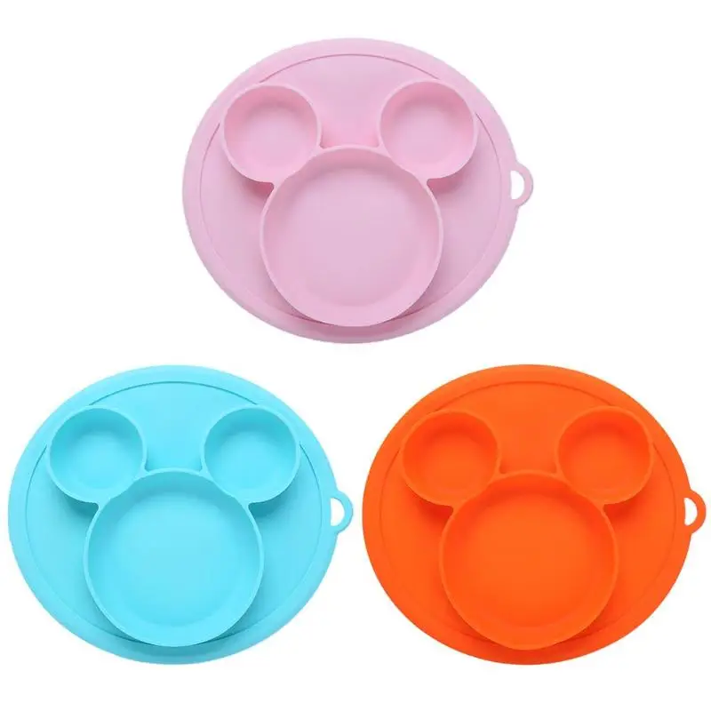 

Baby Safe Silicone Dining Plate BPA Free Solid Children Dishes Suction Toddle Training Tableware Cute Cartoon Kids Feeding Bowls