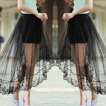 

Retro Hot Romatic Elegant Women Layers Tulle Skirt Long Princess Girls Ballet Tutu Mesh Lace Chic Skirt Fanny vestidos