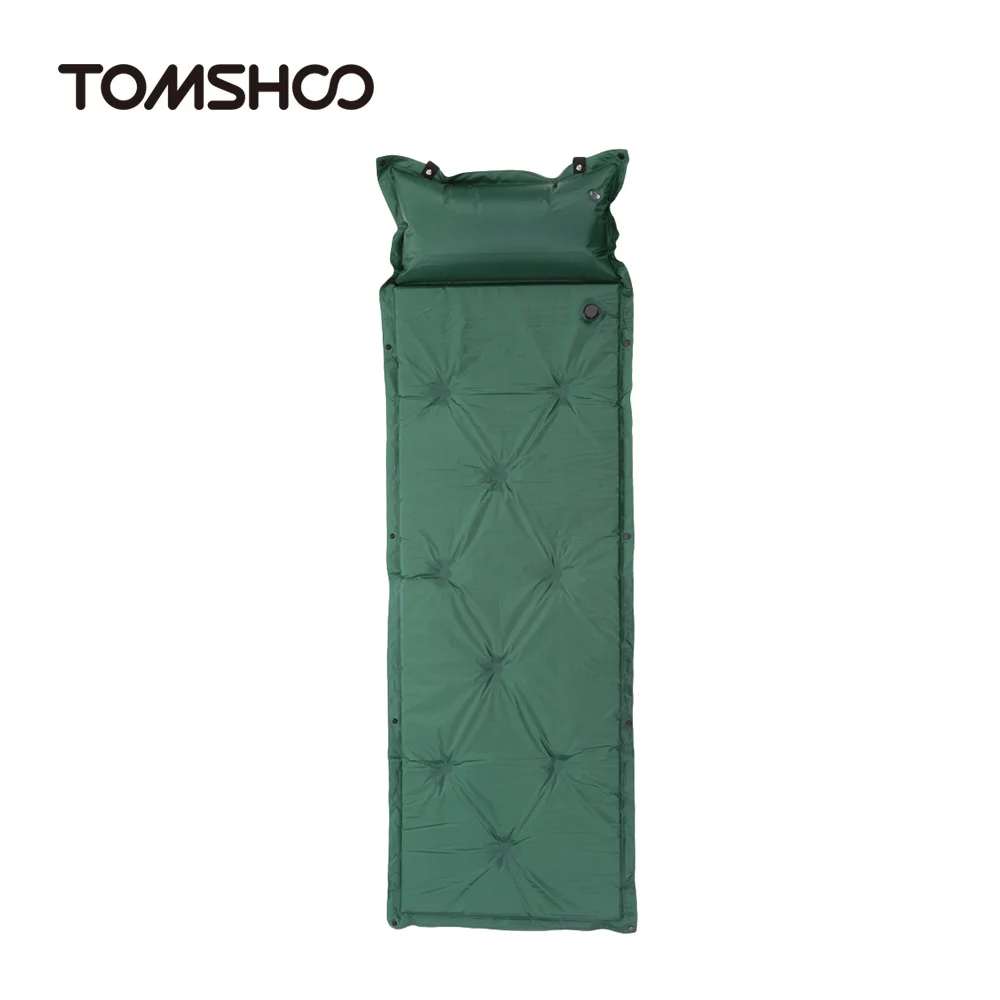 

TOMSHOO Outdoor Camping Mat Thick Automatic Inflatable Mattress Self-Inflating Tent Mat Beach Picnic Air Mattress with Pillow