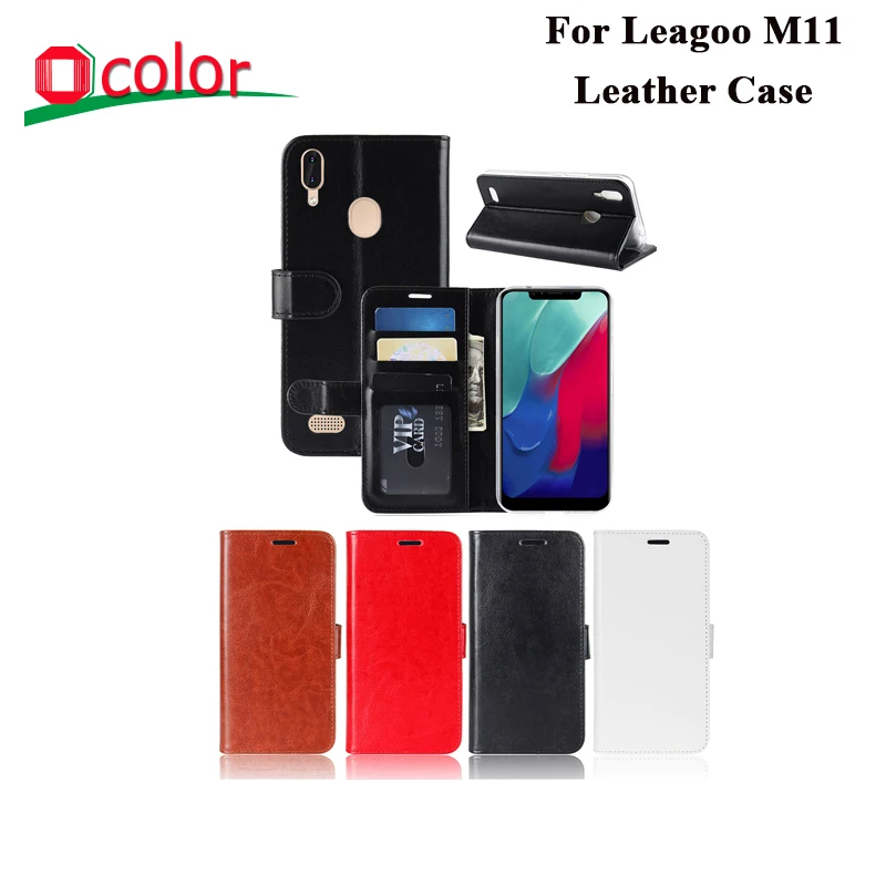 Ocolor для Leagoo M11 Флип кожаный чехол с наклейкой Замена кармашком карт Fundas Capa 6 18''
