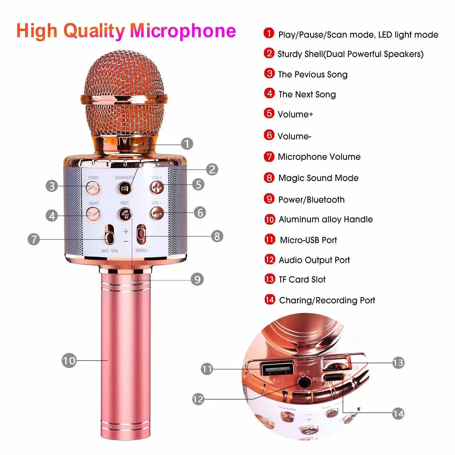 Koop Draadloze Karaoke Record Microfoon 4 In 1 Bluetooth Handheld Draagbare Speaker Machine Thuis Ktv Speler Voor Android   Ios Apparaten