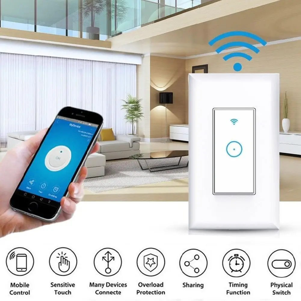 BEESCLOVER умный Wifi настенный выключатель света сенсорный пульт дистанционного управления для Alexa Google Home Life US Plug