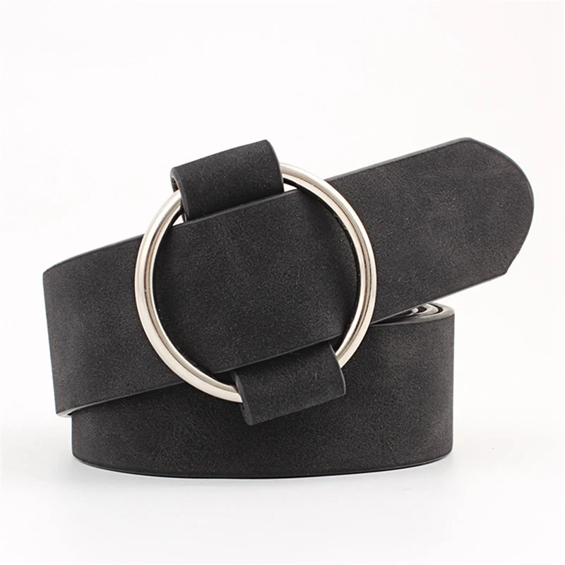 

Fashion Women's Ladies Casual Leather Round Buckle Waist Belt Waistband PU