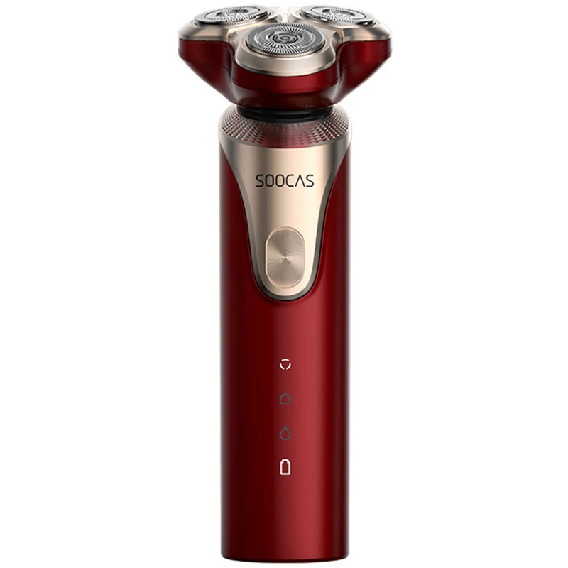 Günstige Neue Ankunft SOOCAS S3 Elektrische Rasierer Für Männer 3 Cutter Kopf Trocken Nass Rasieren Wireless USB Aufladbare Wasserdichte Rasierer