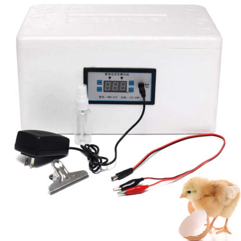 

22 Eggs Incubator Digital Automatic Chicken Poultry Hatcher Temperature Control EPS Foam Material Poultry Birds Incubator