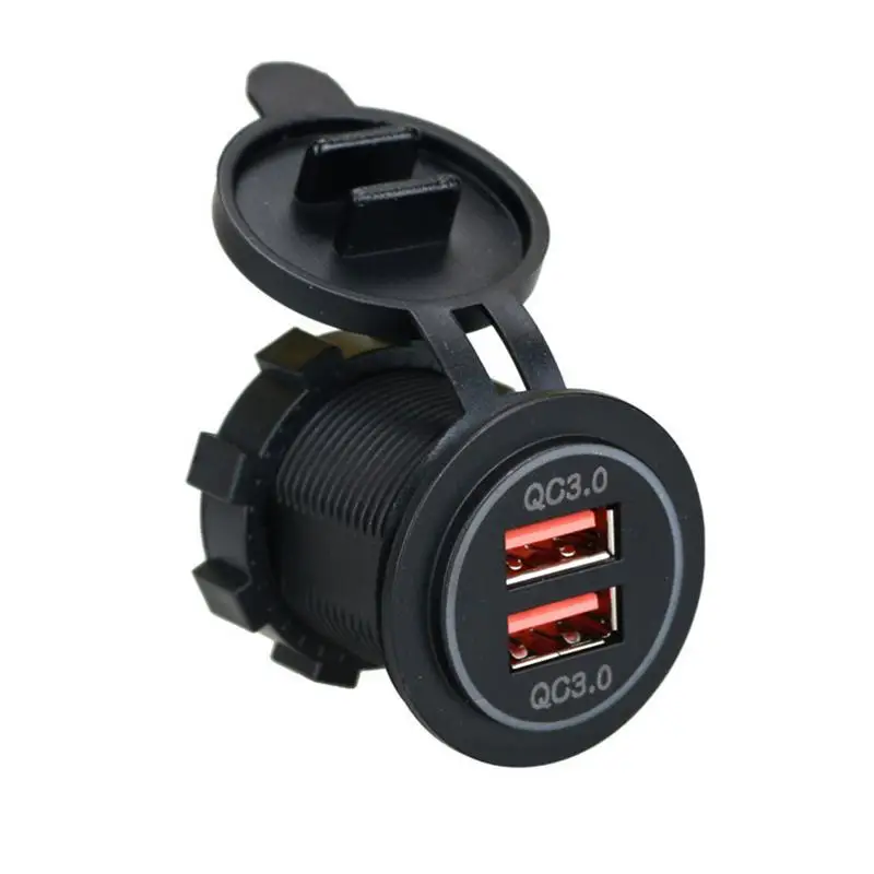 

Dual USB Car Charger Adapter Quick Charge 3.0 Digital LED Metal Fast Charger For 12V/24V Car Boat Motorcycle SUV Bus Truck