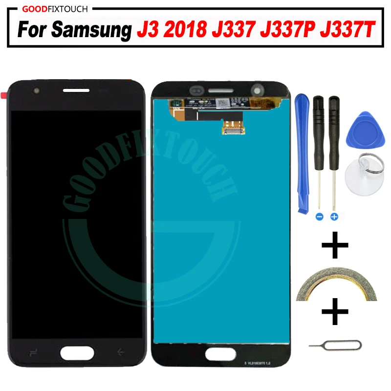 ЖК-дисплей 5 0 дюйма для Samsung Galaxy J3 2018 J337 J337P J337T сенсорный экран в сборе сменный