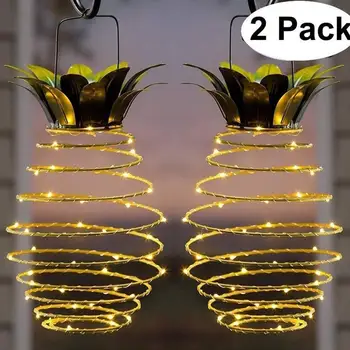 

2 PCS Novelty Pineapple Solar Lights Garden Path Hanging Lights Fairy String Light LED Outdoor Waterproof Lamp Street Yard Decor