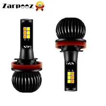 Zarpooz 2 шт. X5 автомобиля светодиодный фонарь комплект H3 H4 H7 H8 H10 H27 HB4 ярко-желтый и синий двухцветный чередование Противот