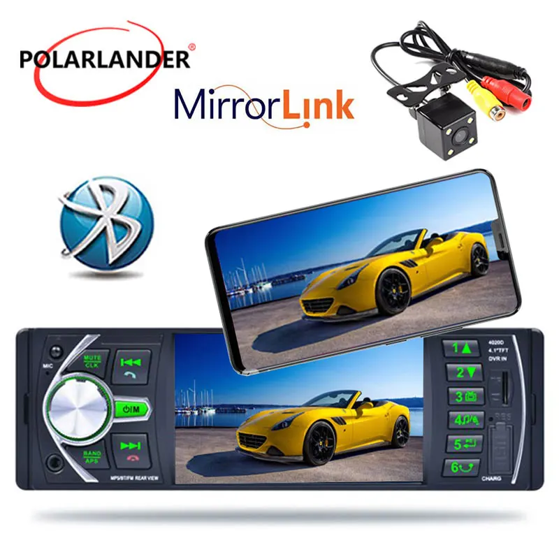 Автомобильный Радио стерео аудио DVR/камера вход 4 1 ''FM Bluetooth 12V Automagnitol TF/USB/AUX в