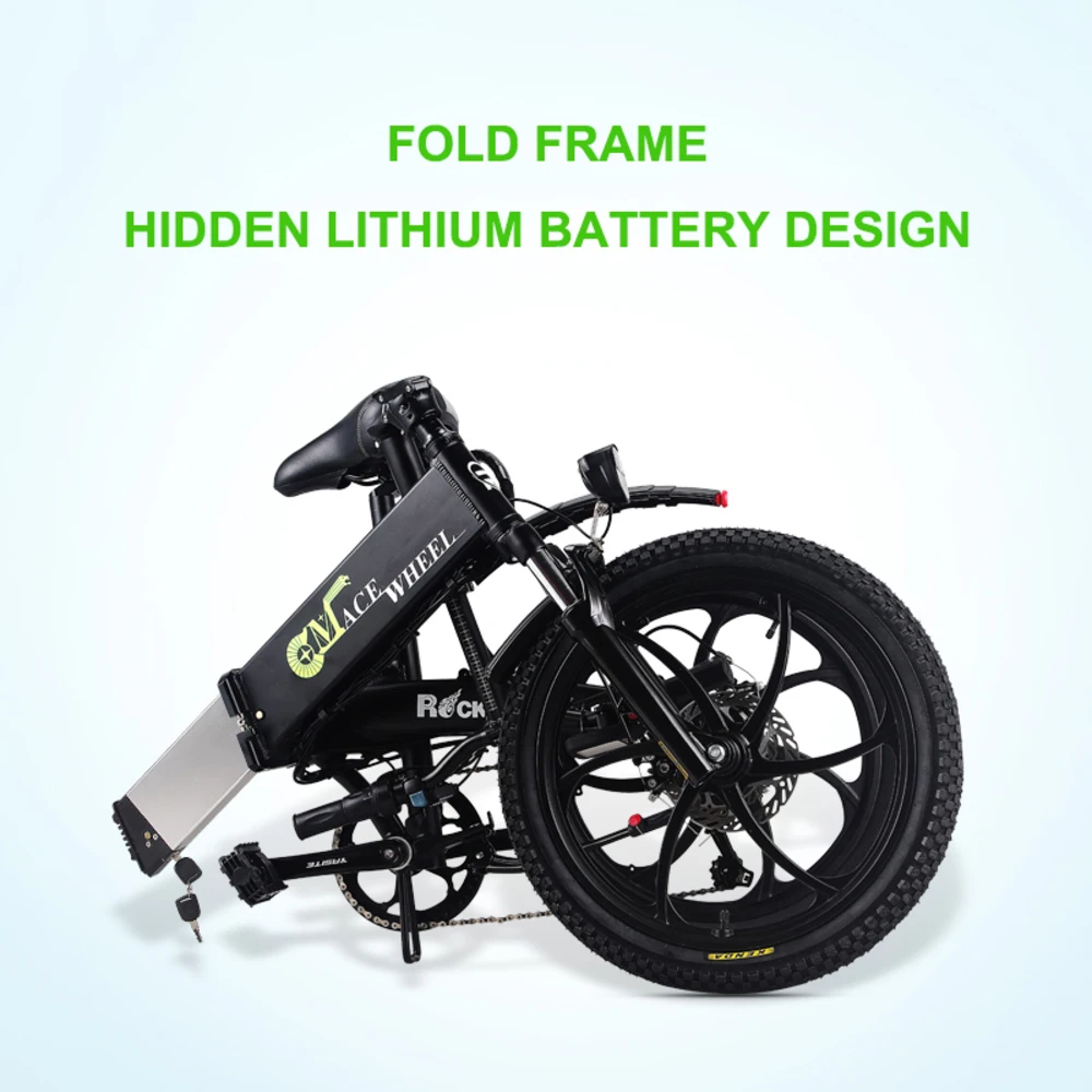Top 20 Inch Lithium Battery Electric Bicycle 48v10ah Hidden Under 350 W Motor High Speed Folding Electric Bicycle Without Eu Tax 3