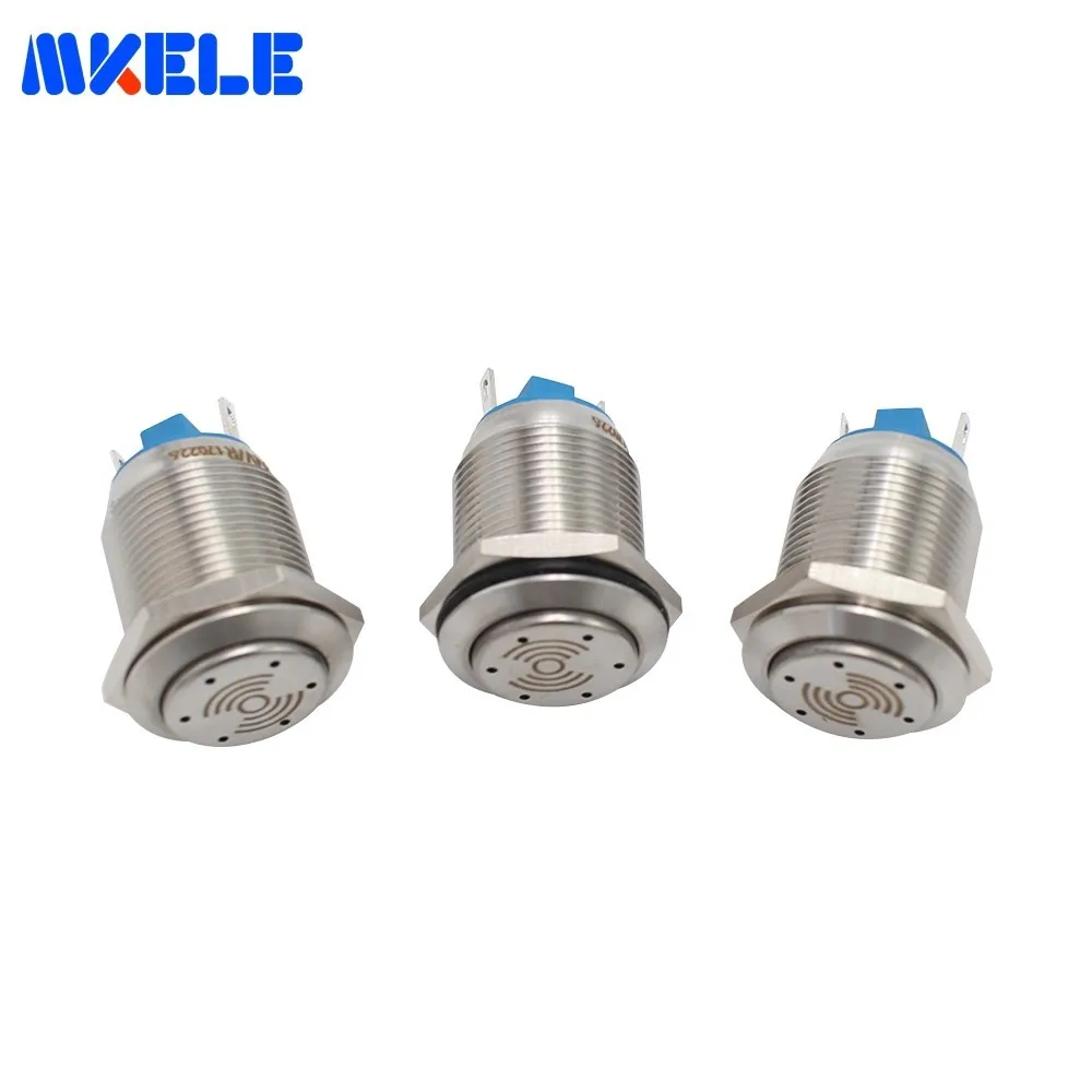 

Free Shipping Push Button Switch 19mm DC24V Waterproof Red LED IP65 Stainless Steel Indicator Light Switch With Buzzer Makerele