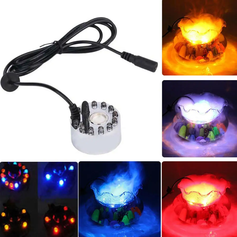 

1pcs Ultrasonic Mist Maker 24V Nebulizer Atomizer Head Fogger Aroma Lamp with 12 Lights for Humidifier Diffuser Mist Maker