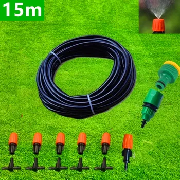 

15m Automatic Micro Drip Irrigation System Adjustable Dripper Faucet Sprinkler Spray Self Watering Kits For Garden Flowers Bw03