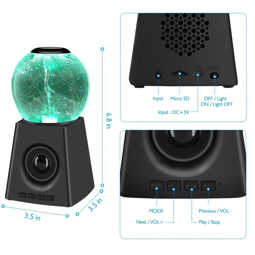 Leegoal светодиодный Bluetooth динамик беспроводной водное поло Торнадо Красочный s TF