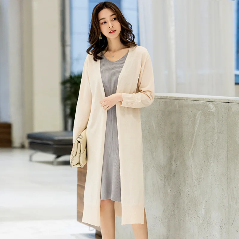Knitting cardigan women 2019 spring long knitted cardigan shawl early spring outside solid long sleeve knitting cardigan I6265 Knitting cardigan women 2019 spring long knitted cardigan shawl early spring outside solid long sleeve knitting cardigan I6265