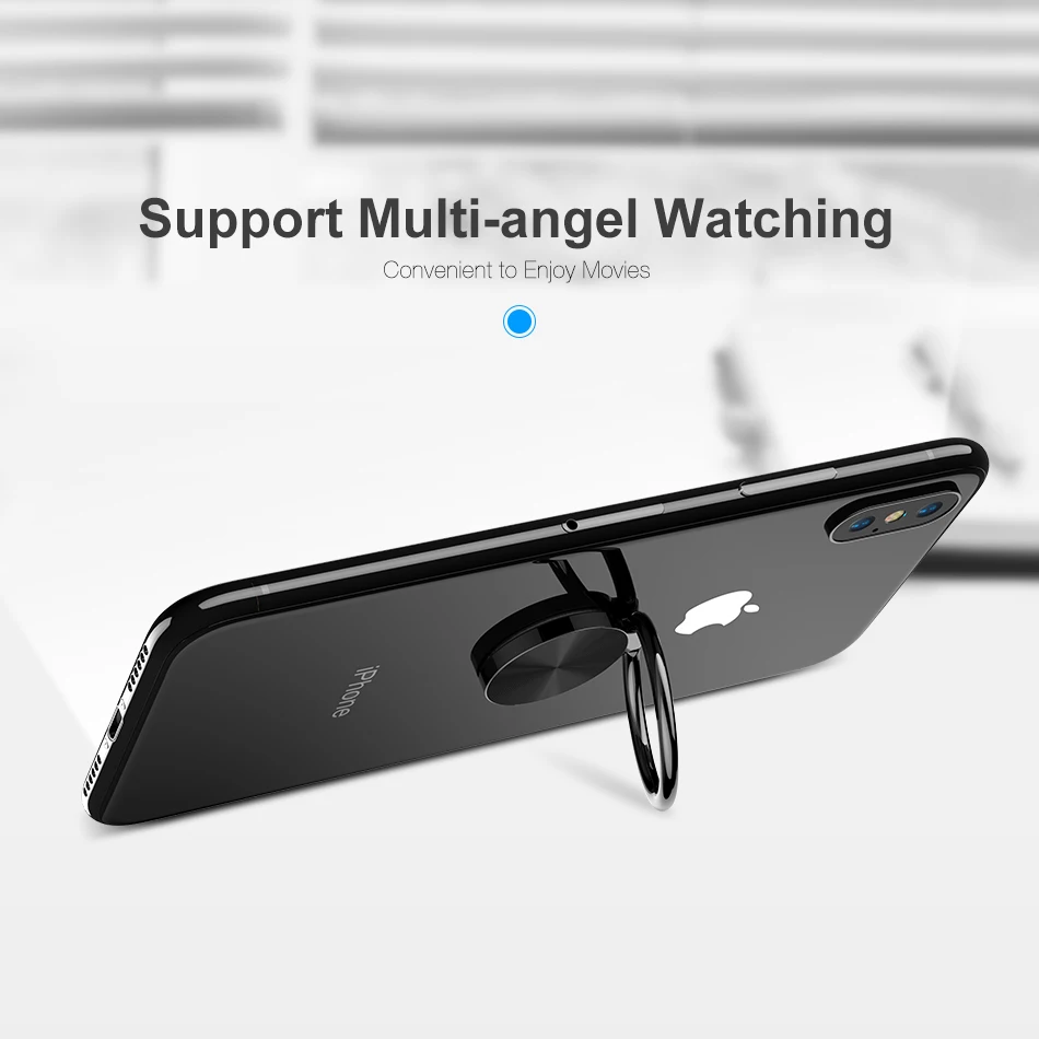 CASEIER Phone Ring Holder For iPhone X XR XS 7 8 6 6S Stand Magnetic Strong Adsorption Universal Finger Ring Holder For Samsung