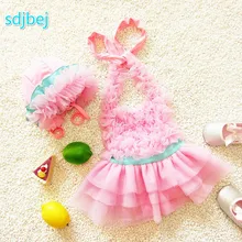 Детские купальники Корейская международная торговля юбка милые детские сиамские девочки маленькие купальники