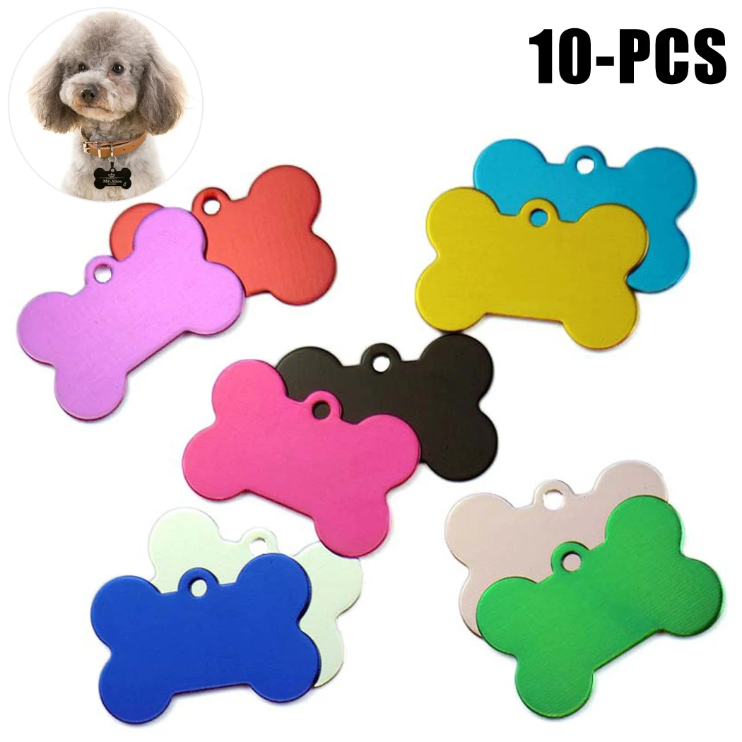 

10pcs Bone Dog ID Tags Customized Cat Puppy Name Phone Pet ID Tags Dog Cat Pet Tag Collar Accessories Dropshipping