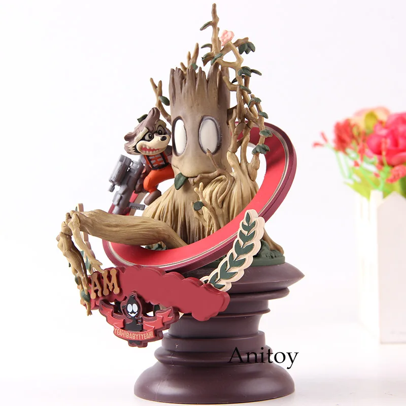 

Marvel Manga Variant Tree Man with Rocket Raccoon Superlog Ver. PVC Action Figure Guardian of the Galaxy Collection Model Toys