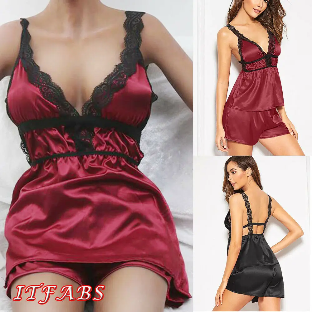 

NEW Women Lace Strap Bralette Shorts Sexy Pajama Sets Ladies Summer Silk Lace Robe Nightdress Sleepwear Kimono Pyjamas Set