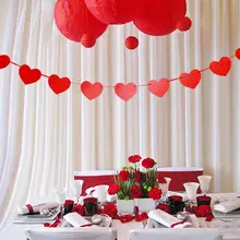 

Love Heart Banner Garland Golden Silver Red Fashion 3m Valentine Day Wedding Party Propose Marriage Decoration Flag S3