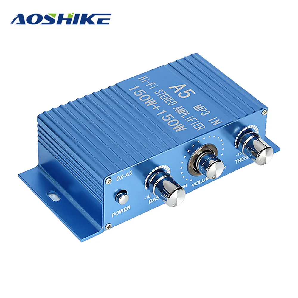 

AOSHIKE HIFI 12V MINI Car Amplifier 150W*2 Car Stereo Amplifier DVD MP3 Auto Audio For Motorcycle Home Theater Sound Speaker