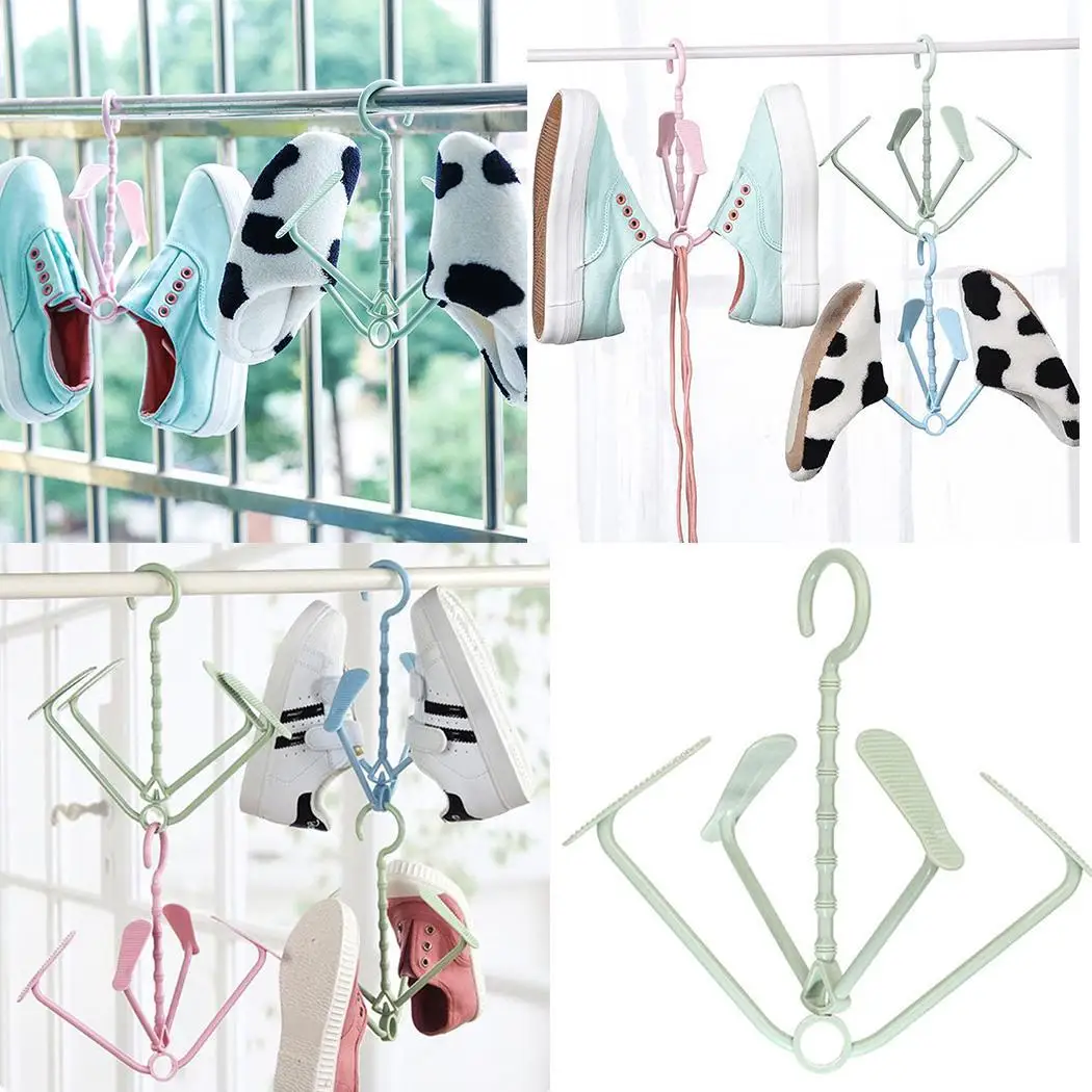 Shoes Drying Rack Folding Hanging Shelf Shape Organizer Unisex Storage Hook Rotary Home, Cabinet, etc Hanger