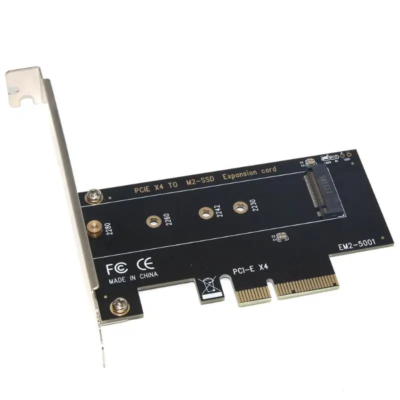 

M key M.2 NVMe SSD to PCIe Adapter Card PCI Express 3.0 x4 2230 2242 2260 2280 Size M.2 SSD Riser Card support PCI-E X4, X8, X16