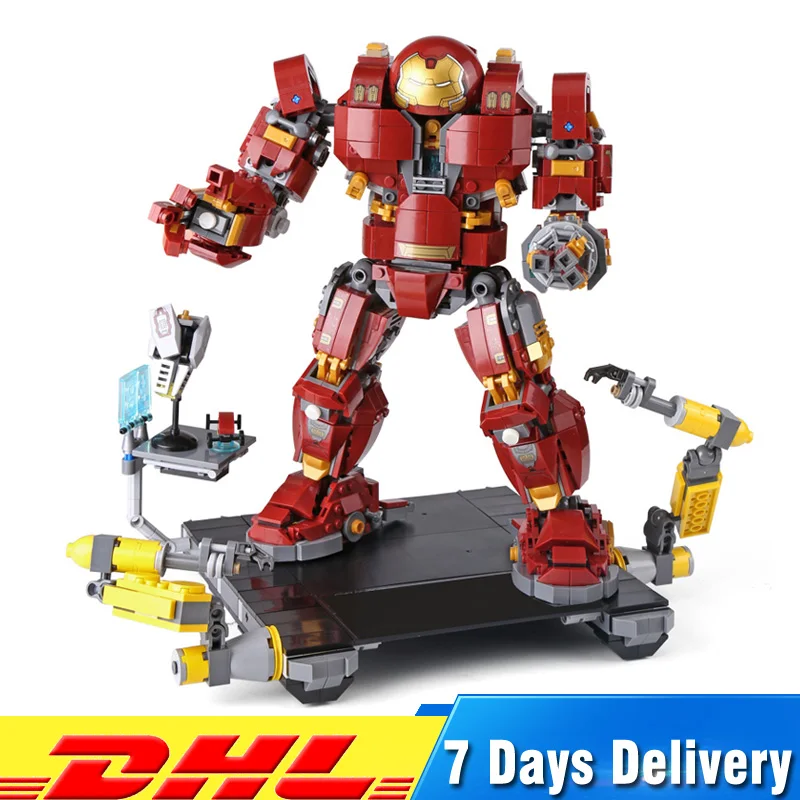 

In Stock Clone Legoings 76105 1527Pcs Super Genuine Hero Iron Man Anti Hulk Mech Model Toys Building Bricks Blocks Gifts