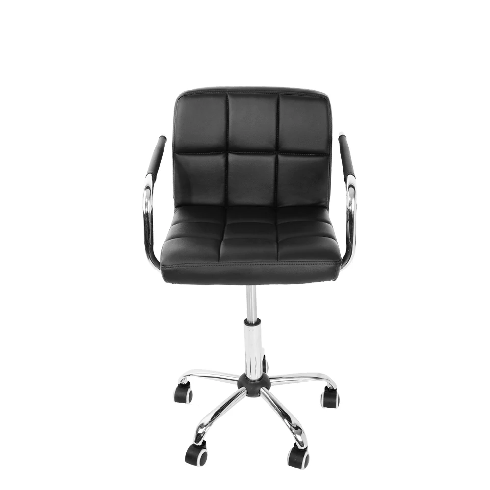  Panana Office Small Chair Faux Leather Chrome Bedroom Gaming Seating with 5 castor-wheel Arm rest A - 32975236862
