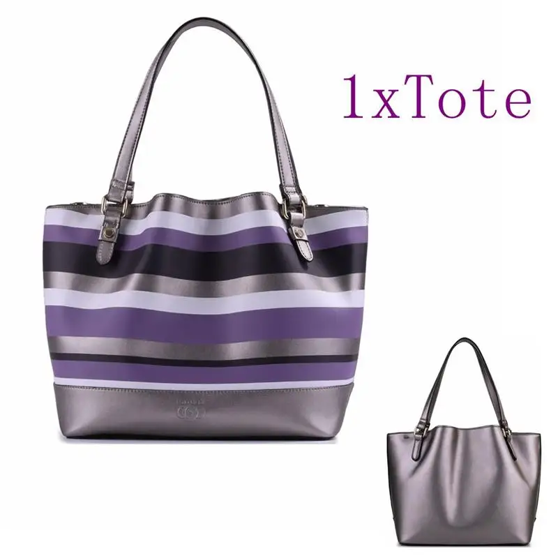 

2019 Girls Tote Bag PU Leather Patchwork Color Stripe Casual Handbags For Women Large Capacity Shoulder Bag Purse Bolsos mujer