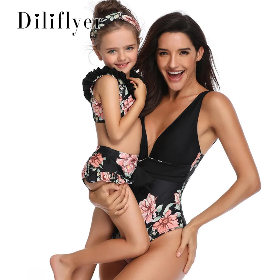 

2019 New Parent-child One-piece Swimsuit European And American Explosion Mother And Daughter Swimsuit Bikini