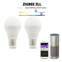 6 Вт RGB + CCT AC100-240V RGB + Dual White E27 светодио дный лампа затемнения лампы для ZigBee Совместимость с Amazon Echo плюс и много шлюзы