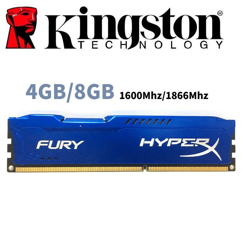 تستخدم كينغستون HyperX غضب PC ذاكرة عشوائية Ram ميموريال وحدة الكمبيوتر سطح المكتب 4 GB 4G 8 GB 8G DDR3 PC3 1600 Mhz 1600 1866 MHZ 1866 RAM