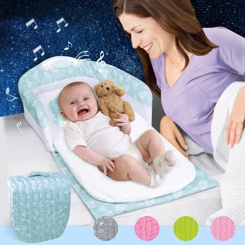 Детская портативная кровать с наклонным клином для новорожденного ребенка многоцелевой складной детская дорожная кровать люлька с москитной сеткой