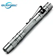 5PCS LED Flashlight Torch 1600 Lumens Lamp Pocket Light Mini Penlight AAA LED Flashlight Torch with Clip Silver for Hunting