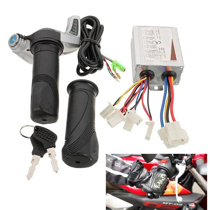 

Brush Motor Speed Controller&Throttle For Electric E-bike Scooter 24V 500W DC