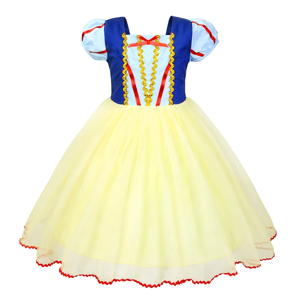 

AmzBarley Girls Snow White Princess Puff Sleeve Dresses Kids Party Cosplay Costume For Baby Toddler Girl