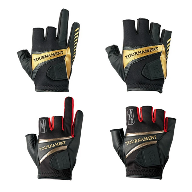 

Daiwa DG-1006T Leather Fishing Gloves 3 Cut Finger Breathable Sunscreen Sports Gloves Outdoor Hiking Cycing Gloves