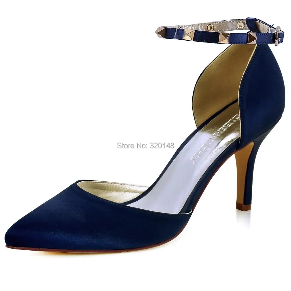 navy court shoes with ankle strap