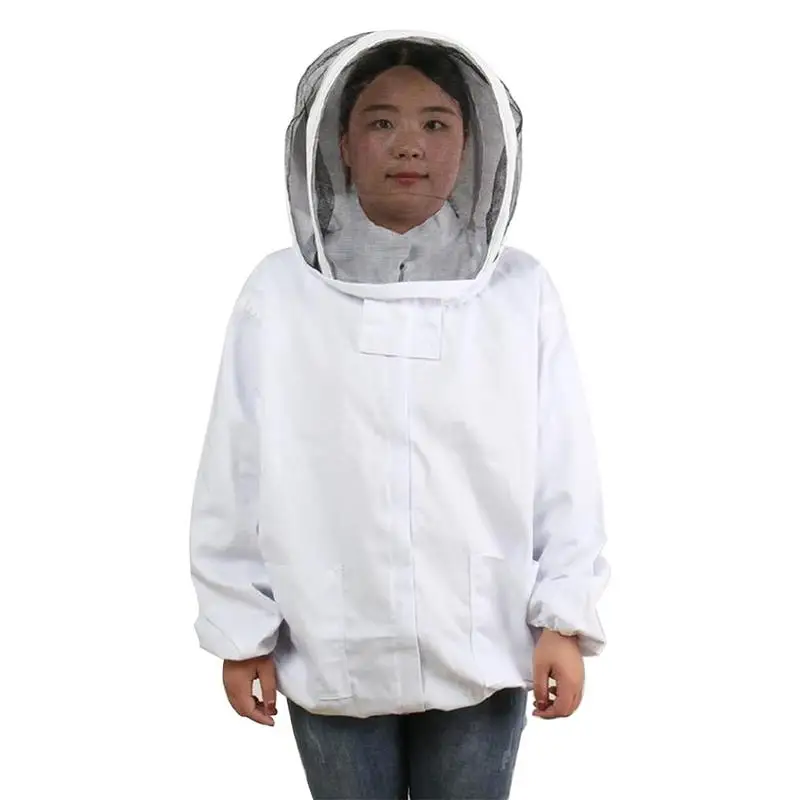 Пчелиная курточка Съемная шляпа анти-пчела защитная одежда с вуалью безопасности вентилируемая куртка пчеловода регулируемая эластичная